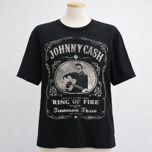 Johnny Cash Men’s Black SS Ring of Fire Shirt L